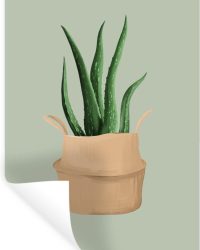Muurstickers - Planten - Aloë Vera - Bloempot - 60x90 cm - Plakfolie