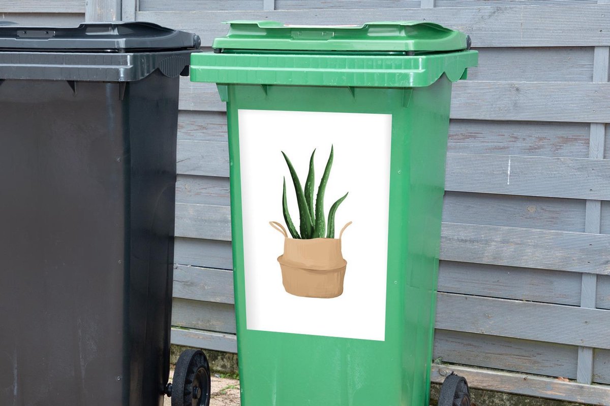 Container sticker Plant - Aloë Vera - Wit - 40x60 cm - Kliko sticker