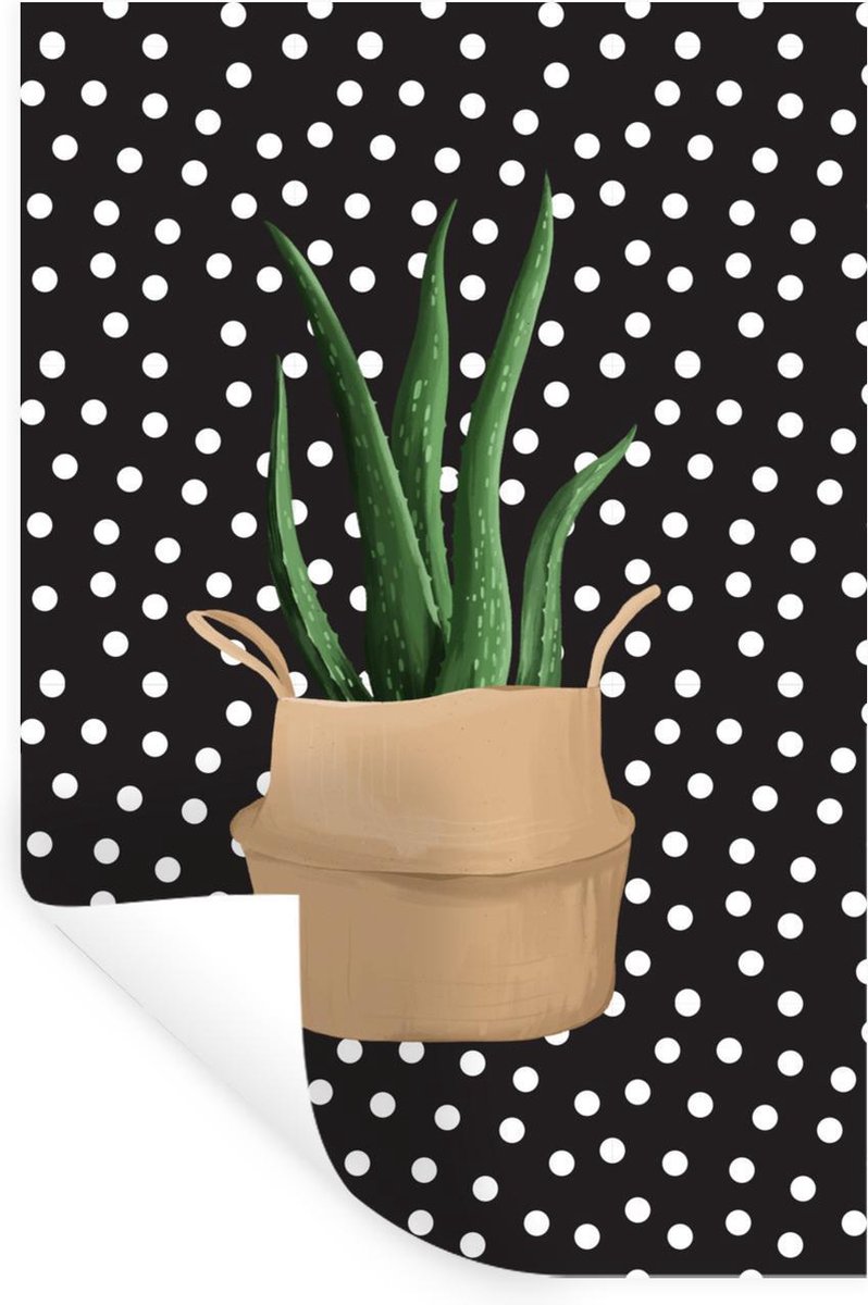 Muurstickers - Sticker Folie - Planten - Kamerplant - Aloë Vera - 40x60 cm - Plakfolie - Muurstickers Kinderkamer - Zelfklevend Behang
